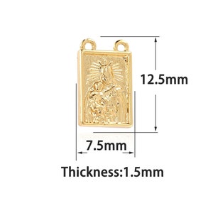 18K Gold Filled Relief Pendant,Gold Dainty Character Charms,Simple charm Bracelet Necklace,Suitable for DIY Jewelry Making Supply