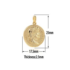Pendentif portrait en or 18 carats, breloques personnages délicats en or, collier bracelet à breloques en relief pour la fabrication de bijoux à bricoler soi-même