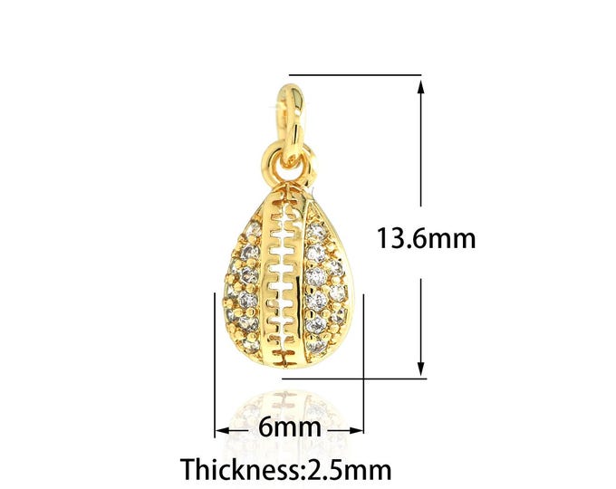 18K Gold Filled Shell Pendant,Oval Shell Charms,Conch Pendant Bracelet Necklace for DIY Jewelry Making Supply,
