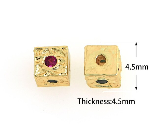 MicroPave CZ Square Beads, Cube Beads, Three-Dimensional Beads, Square Pendants, Suitable For Jewelry Making Supplies