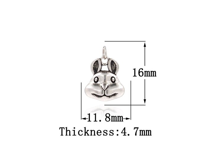 Platinum Rabbit Pendant,Platinum Dainty Rabbit Charms,Simple pendant Bracelet Necklace for DIY Jewelry Making Supply