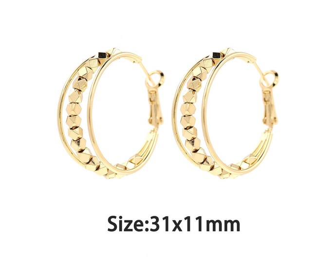 1 pair 18K Gold Filled Line Earrings,Gold Dainty Round Earring,Simple Earrings,Gift for Her