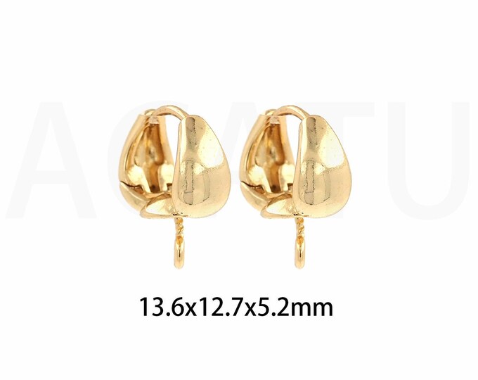 1pair 18K Gold Filling Cloud Shaped Earrings Women's Gold Earrings DIY Tassel Pendant Jewelry Making Accessories 13.6x12.7x5.2mm