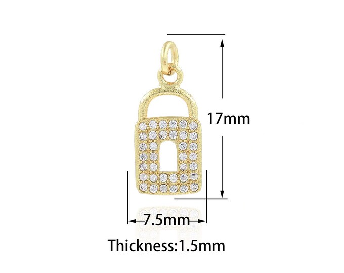 Exquisite Lock Key Pendant,  Key Lock Pendant Pure Gold Lock Pendant Necklace, The Best Valentine's Day Gift for Her 7.5x17x1.5mm