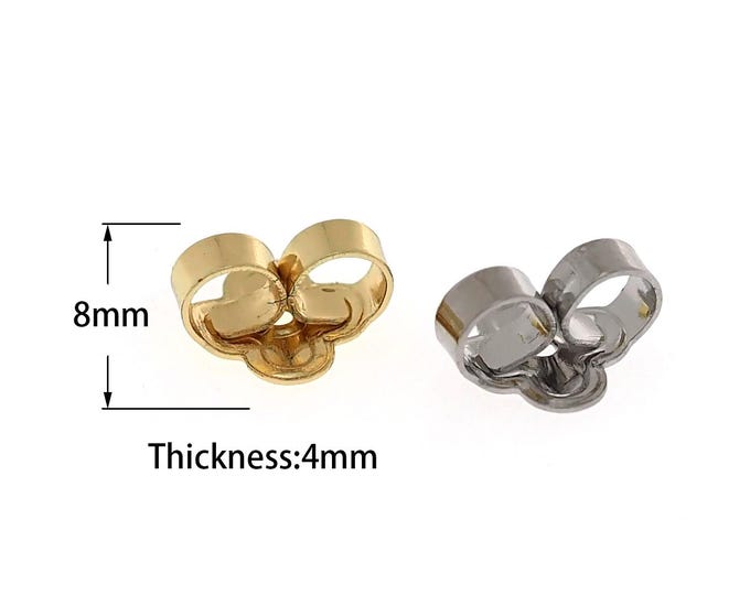 10 Pair 18K Gold Filled Earring Backs, Earring Plugs,Butterfly Earrings,Clutch Earring Backs, DIY jewelry Earring Accessories