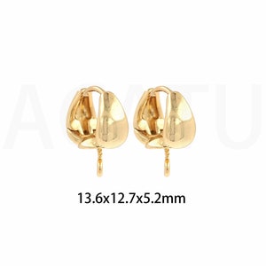 1 paio Orecchini in oro 18 carati Orecchini a forma di nuvola Orecchini in oro da donna Ciondolo con nappa fai-da-te Accessori per la creazione di gioielli 13,6x12,7x5,2 mm