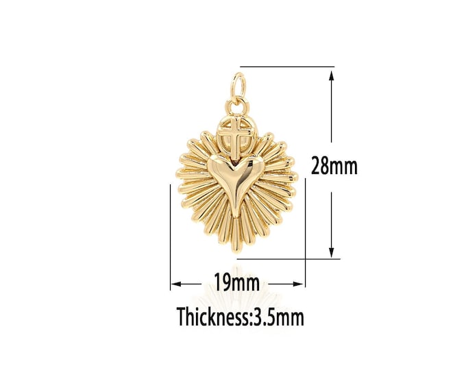 18K Gold Filled Cross Pendant,Gold  Dainty Charms, Minimalist  Charm Bracelet Necklace for DIY Jewelry Making Supply