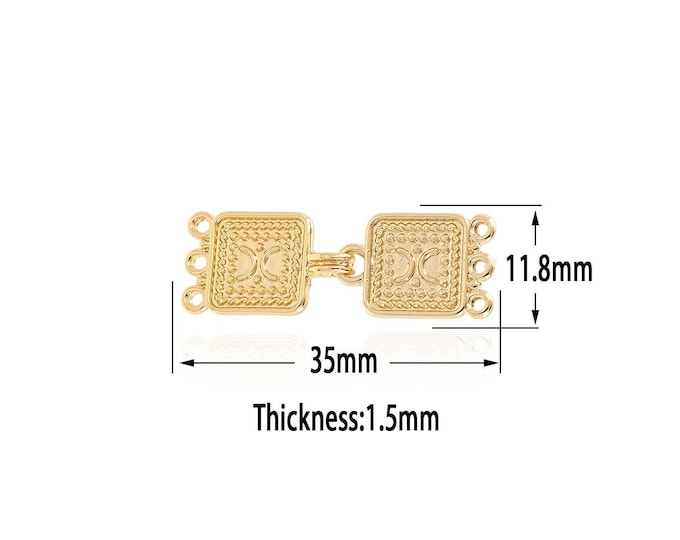 18K Gold Filled Square Connector, Square Connector,Dainty Charm Bracelet Necklace for DIY Jewelry Making Supply