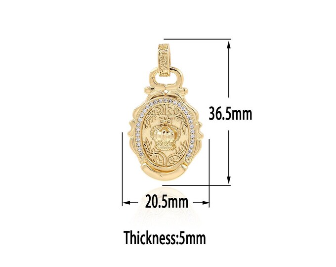 18K Gold Filled Crown Pendant,Gold  Dainty Crown Charms, Dainty  Charm Bracelet Necklace for DIY Jewelry Making Supply