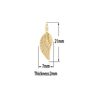 18K Gold Filled Wing Pendant,Gold  Dainty Charms, Minimalist  Charm Bracelet Necklace for DIY Jewelry Making Supply