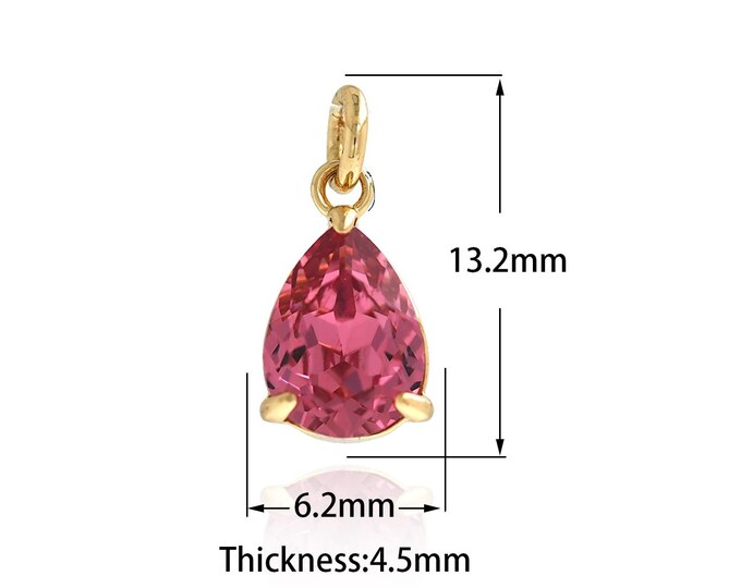 1PCS Single Pendant,18K Gold Filled Teardrop Necklace, Micropavé CZ Teardrop Shaped Pendant, DIY jewelry Making Accessories
