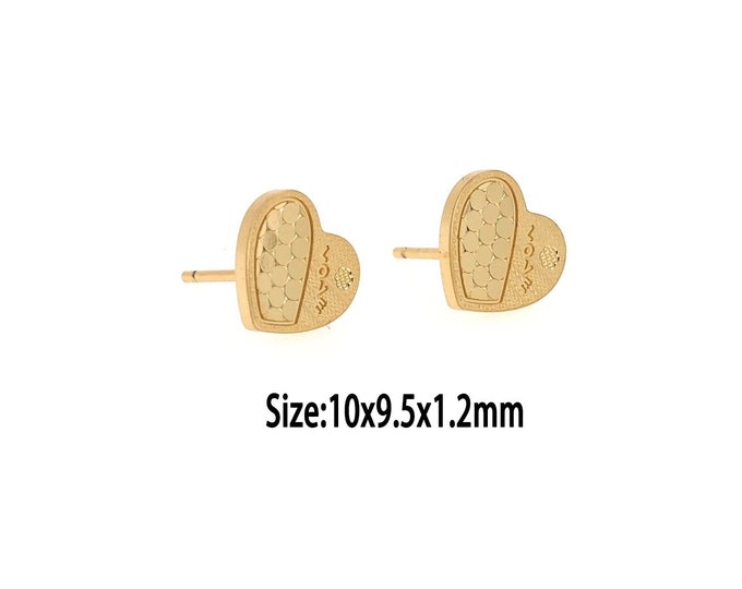 1Pair 18K Gold Filled Heart Stud Earrings,Gold Love Studs Earrings,Dainty Studs Earrings,Small Studs Earrings,Gift for Her