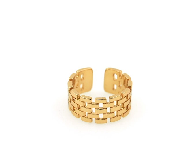 18K Gold Filled Wide Ring,Gold Dainty Wide Ring,Simple Ring,Gift for Her