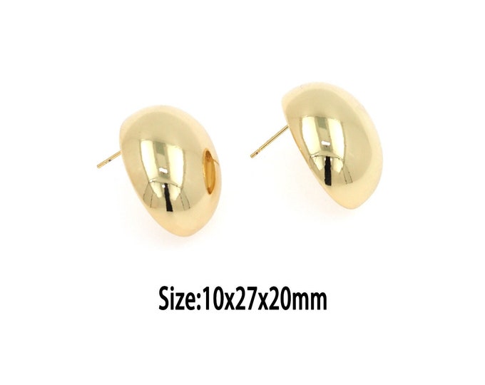 1pair 18K Gold Filled Round Stud Earring, Gold Rouand Stud Earrings,Gold Stud Earrings,Dainty Stud Earrings,,Gift For Her
