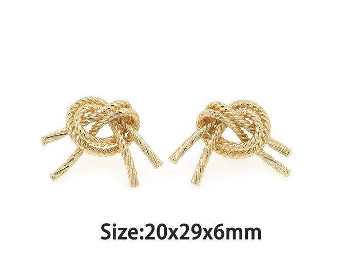 1 pair 18K Gold Filled Rope Stud Earrings,Gold Dainty Rope Stud Earring,Simple Stud Earrings,Gift for Her