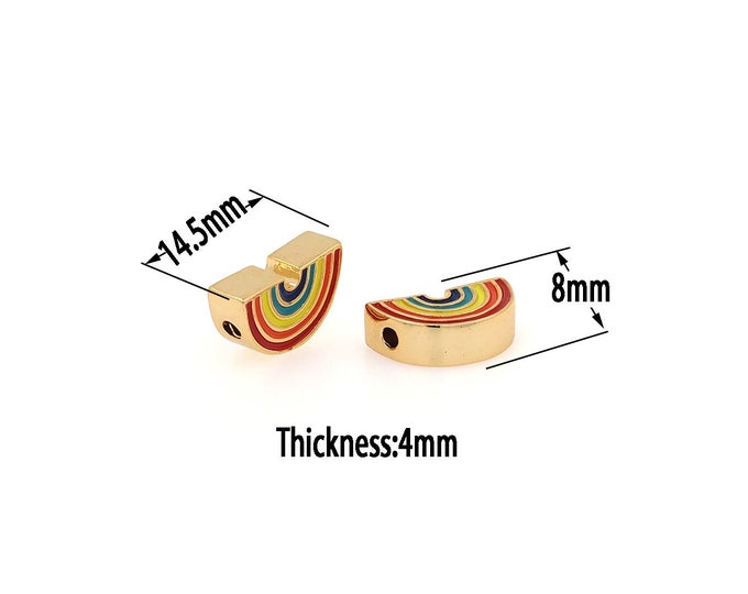18K Gold Filled Rainbow Beads,Gold Rainbow Beads, DIY Bracelet Necklace Earrings Jewelry Making