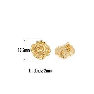 18K Gold Filled Flower Beads,Gold Flat Beads, DIY Bracelet Necklace Earrings Jewelry Making