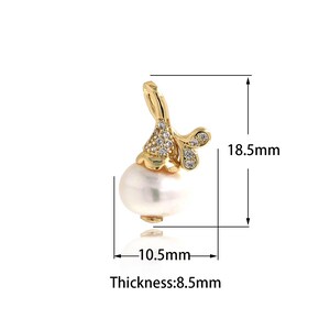 18K Gold Filled Pearl Pendant, Gold Dainty Pearl Charms,Simple pendant Bracelet Necklace for DIY Jewelry Making Supply