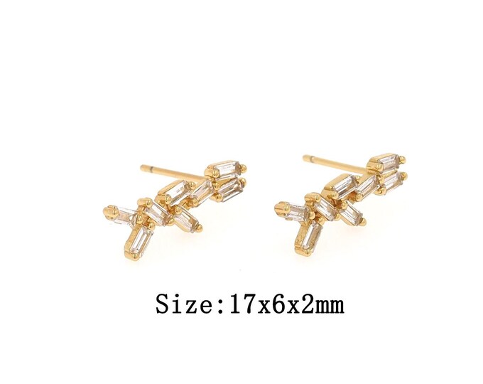 1pair 18K Gold Filling Bar Stud Earrings,Gold Bar  Stud Earring,Simple Stud Earrings,Gift for Her