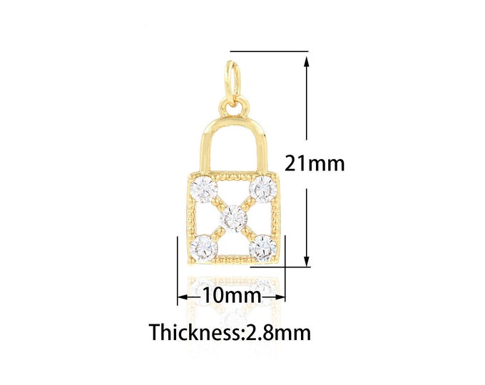 Key Lock Pendant Exquisite Lock Key Pendant,  Pure Gold Lock Pendant Necklace, The Best Valentine's Day Gift for Her 10x21x2.8mm