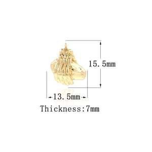 18K Gold Filled Hand Pendant, Gold Dainty Hand Charms,Simple pendant Bracelet Necklace for DIY Jewelry Making Supply