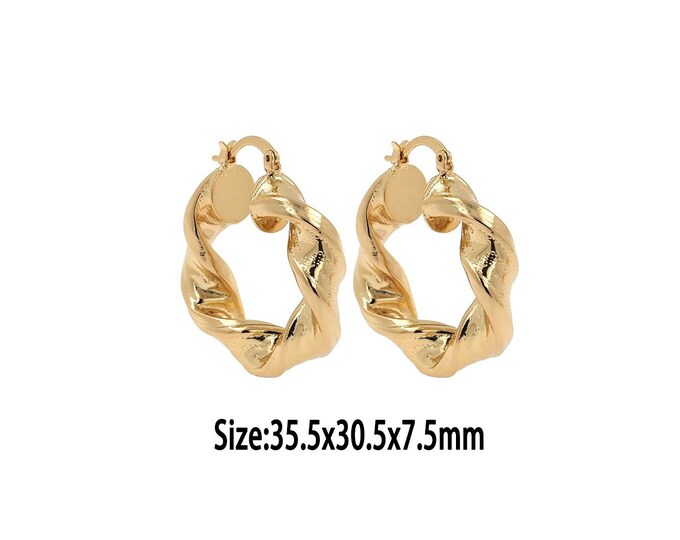 1pair Gold  Hoop Earrings,18K Gold Filled Croissant Hoops Earrings,Gold Earrings,Dainty Hoops Huggie,Gift for Her