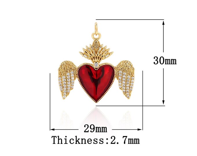 18K Gold Filled Heart Pendant, Gold Dainty Heart Charms,Simple pendant Bracelet Necklace for DIY Jewelry Making Supply
