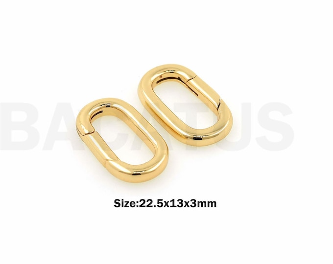 1 pcs 18K Gold Filled Rectangular Clasp, Oval Clasp, Carabiner, Paper Clip Clasp, Necklace Clasp, DIY Jewelry Supplies, 22.5x13x3mm