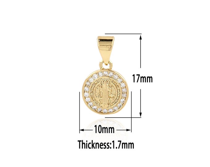 18K Gold Filled Jesus Pendant,Gold  Dainty Christianity Charms, Religion  Charm Bracelet Necklace for DIY Jewelry Making Supply