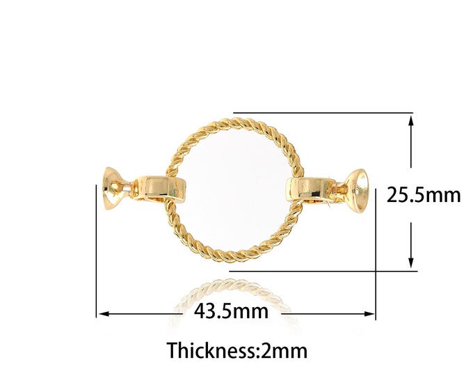 Twist Connector,Round Twist Charm, 18K Gold Filled Bar Connector,Round Clasp Connector DIY Jewelry Supplies,