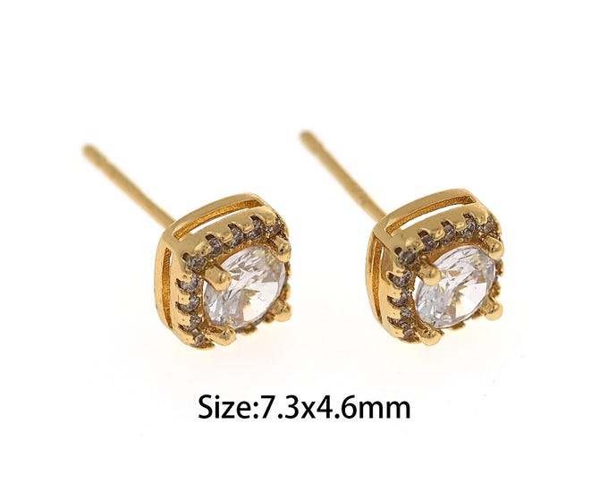 1pair 18K Gold Filling Square Earrings,Gold Square Earring,Simple Earrings,Gift for Her