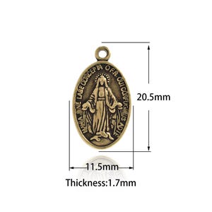 1 PCS Retro Virgin Mary pendant,Religion Charms Virgin Mary Necklace, 18K Gold Filled Virgin Mary Charm, DIY Jewelry Supplies
