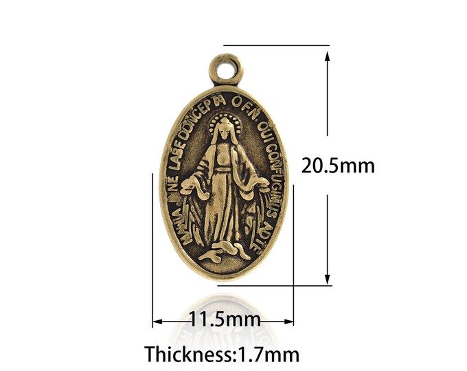 1 PCS Retro Virgin Mary pendant,Religion Charms Virgin Mary Necklace, 18K Gold Filled Virgin Mary Charm, DIY Jewelry Supplies