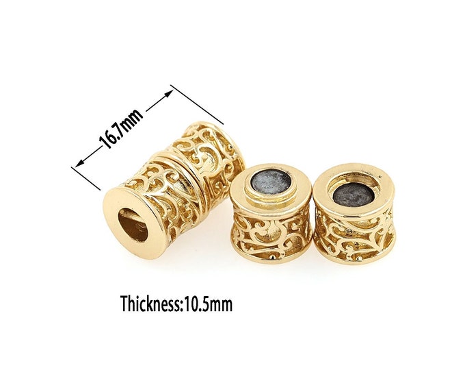 18K Gold Filled Tube Buckle,Magnetic Buckle,Gold Cylindrical Buckle,DIY Bracelet Necklace Earrings Jewelry Making