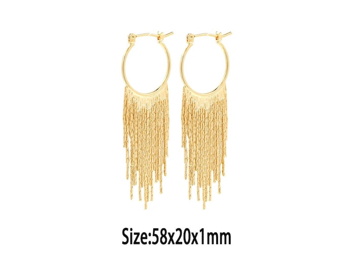 1pair 18K Gold Filled Tassel Earrings,Gold Earrings,Dainty Earrings,Gift For Her