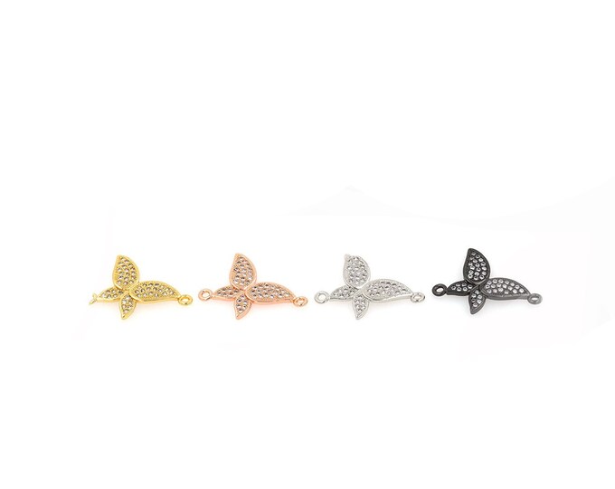 18K Gold Filled CZ Butterfly Connector,Gold Dainty Butterfly Connector,Butterfly Connector Bracelet Necklace for DIY Jewelry Making Supply