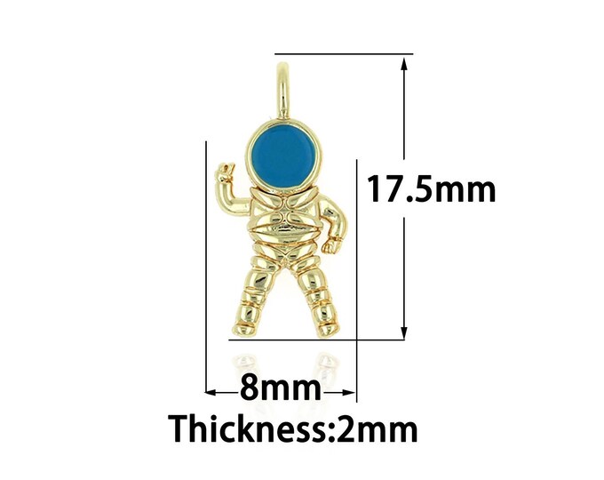 Astronaut Pendant,Gold Dainty Astronaut Pendant,18K Gold Filled Simple Pendant,Gift for Her,8x17.5x2mm