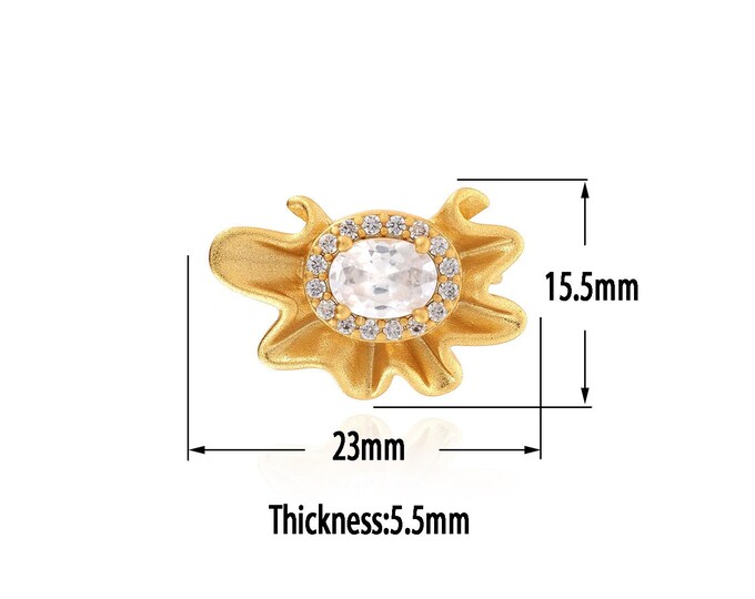 18K Gold Filled Flower Pendant,Gold  Dainty Flower Charms, Dainty Flower Charm Bracelet Necklace for DIY Jewelry Making Supply