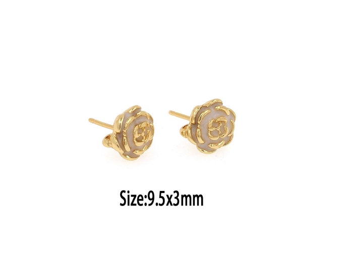 1pair 18K Gold Filled flower Stud Earring,Dainty Stud Earrings,Gold Fritillary Stud Earrings,Gift for Her