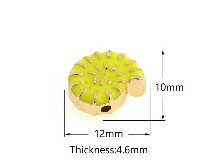 Conch Spacer Beads, 18K Gold Filled Beach Spacer Beads, Shell Spacer Beads, Enamel Charms, DIY Jewelry Supplies, 12x10x4.6mm