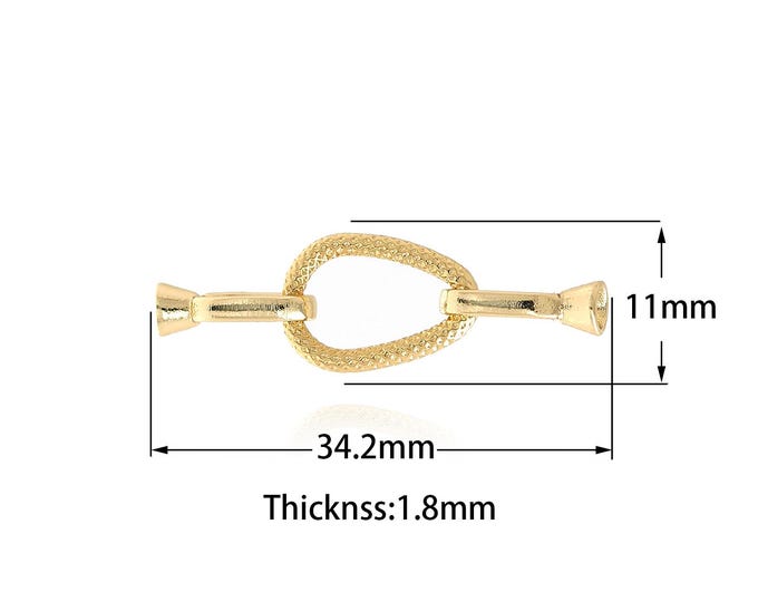 Twist Connector,Oval Twist Charm, 18K Gold Filled Bar Connector,Oval Clasp Connector DIY Jewelry Supplies,