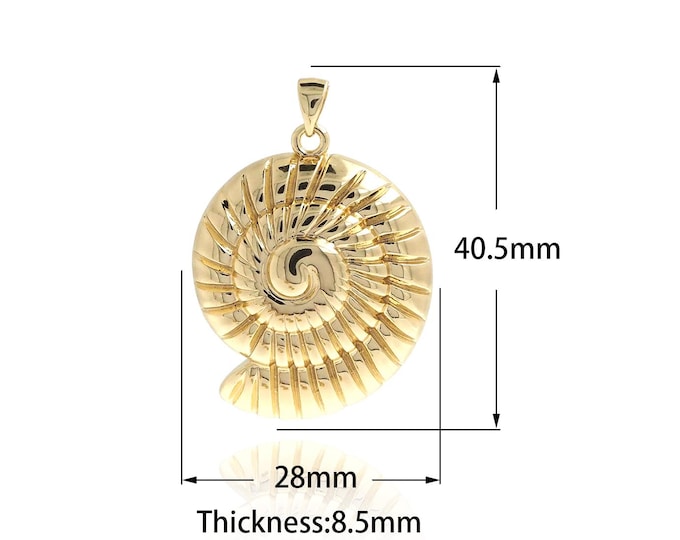 18K Gold Filled Shell Pendant,Gold Dainty Shell Charms,Conch Pendant Bracelet Necklace for DIY Jewelry Making Supply,