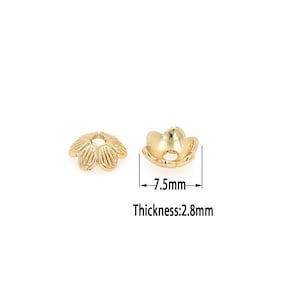 18K Gold Filled Flower Beads Cap,Gold Flower Beads Cap, DIY Bracelet Necklace Earrings Jewelry Making