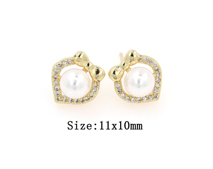 18K Gold Filled CZ Bow Tie Stud Earrings,Gold Bow Tie Stud Earrings,Bow Tie Stud Earrings,Gift for Her