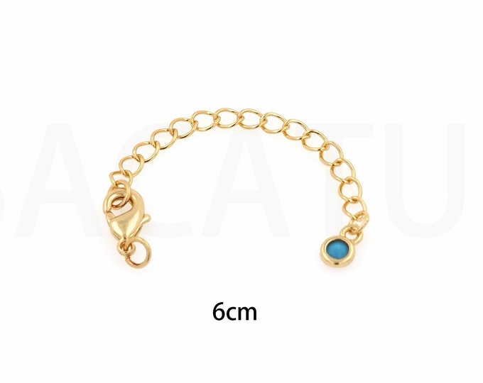 Lobster Clasp Extender, Tail Chain, Necklace Extender, 18K Gold Filled Heart Chain, Bracelet Extender, DIY Jewelry Supplies, 6cm