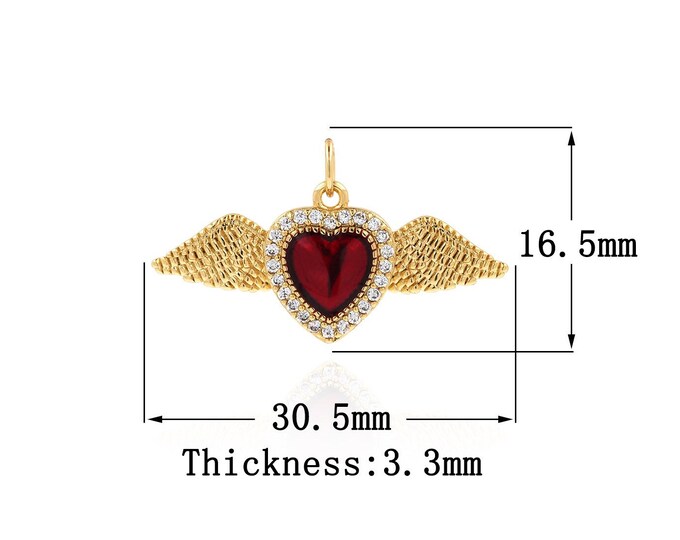 18K Gold Filled Heart Pendant, Gold Dainty Heart Charms,Simple pendant Bracelet Necklace for DIY Jewelry Making Supply