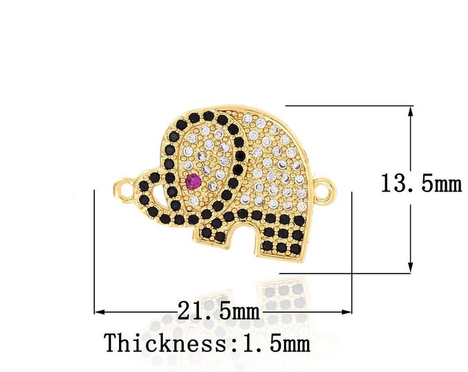 18K Gold Filled Elephant Connector,Gold Elephant Connector,Elephant Connector DIY Jewelry Making Supply,13.5x21.5x1.5mm