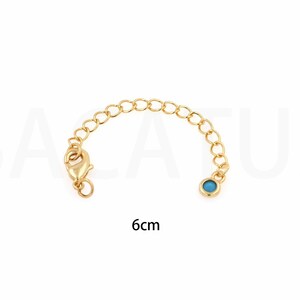 Lobster Clasp Extender, Tail Chain, Necklace Extender, 18K Gold Filled Heart Chain, Bracelet Extender, DIY Jewelry Supplies, 6cm