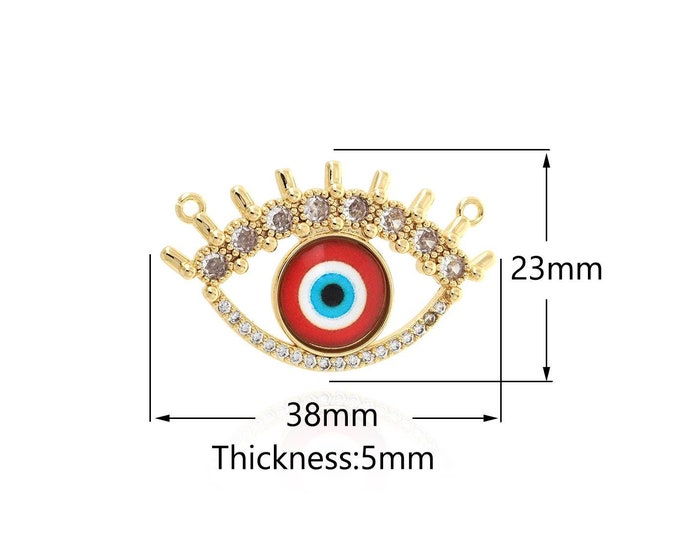 Eye Pendant, 18K Gold Filled Enamel Eye Pendant,Eye Charm, Micro-Pave CZ Magic Eye Necklace, Greek Eye Jewelry,