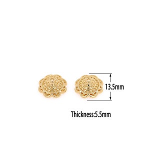 18K Gold Filled Flower Beads Cap,Gold Flat Beads Cap, DIY Bracelet Necklace Earrings Jewelry Making